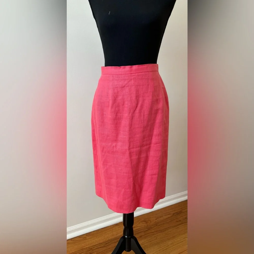 Scassi Vintage‎ Linen Dress Vest Skirt Set Coral - Size 6